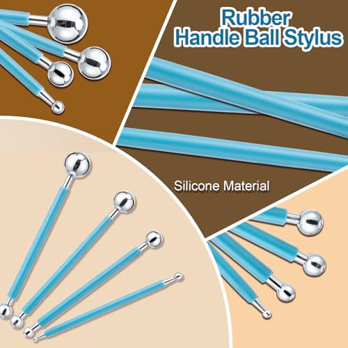 10Pcs Double Ended Stainless Steel Dotting Tools with Multiple Size
