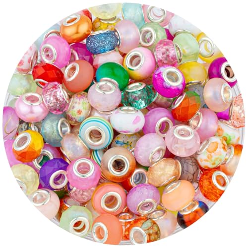 Multicolor Large Hole Beads (100 Count)