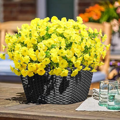 Artificial Flowers Fake Plants for Outdoors Decoration (12 Count)