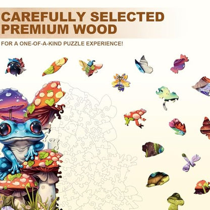 Mushroom Frog Puzzles Adults Gifts for Women Men Wooden 275 Pieces 13.4 x 12.8in