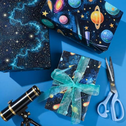 12 Sheet Galaxy Telescope Wrapping Paper (12 Count)