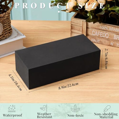 4 Pcs Black Reusable Floral Foam Blocks Water Weather Resistant Dry Floral Foam for Artificial Flower Arrangements Outdoor Hanging Florist Plant Bases for DIY Wedding