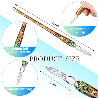 14 Pcs Glass Dip Pen Ink Set for Art Supplies (6 Count)