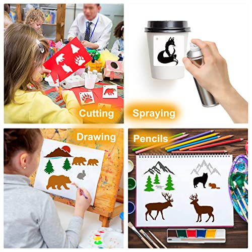 Small Stencils for Painting on Wood Burning Reusable (65 Count)