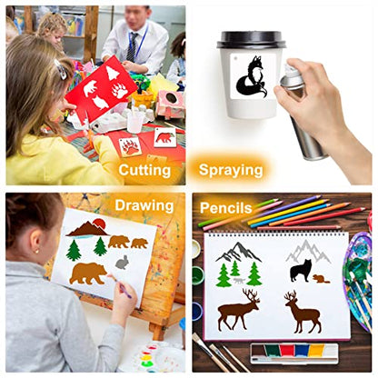 Small Stencils for Painting on Wood Burning Reusable (65 Count)