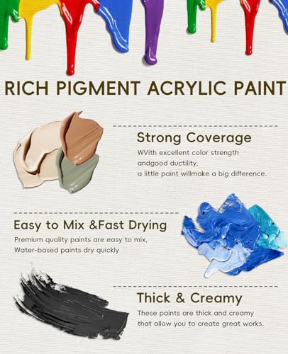 24 Colors Acrylic Paint Set (48 Fl Oz)