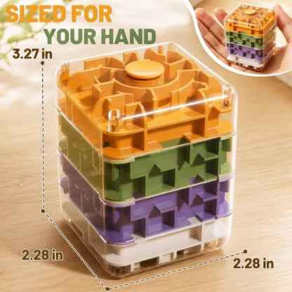 4 Layer 2 in 1 3D Rolling Ball Maze Cube