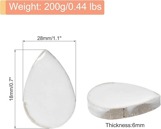 MECCANIXITY 200g Ceramic Mosaic Tiles for Crafts Bulk, Raindrop White Ceramic Tiles for Mosaic Kits Garden Stepping Stone Cup Mat