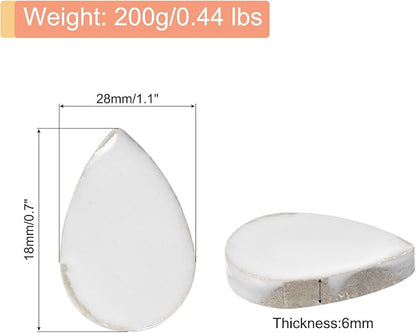 MECCANIXITY 200g Ceramic Mosaic Tiles for Crafts Bulk, Raindrop White Ceramic Tiles for Mosaic Kits Garden Stepping Stone Cup Mat
