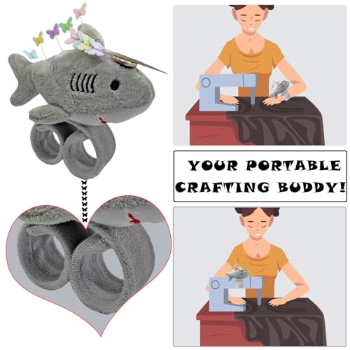 Cute Sharks Wrist Pin Cushion for Sewing with Magnetic