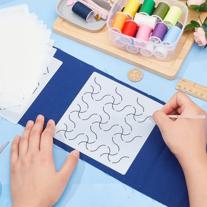 12Pcs Sashiko Stencils Sashiko Embroidery PET Template Drawing Line Template for Hand Quilting Sashiko Patterns Templates Embroidery Stencils 5.5 * 5.5'' (12 Count)