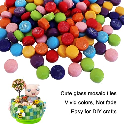 12mm Round Mosaic Tiles for Crafts (130 Count)