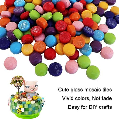 12mm Round Mosaic Tiles for Crafts (130 Count)