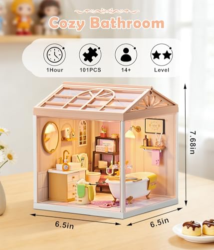 Cozy Bathroom DIY Miniature House Kit for Adults