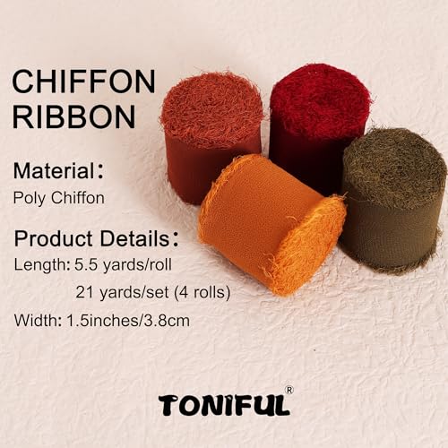 4 Rolls Silk Chiffon Ribbon 1 (4 Count)