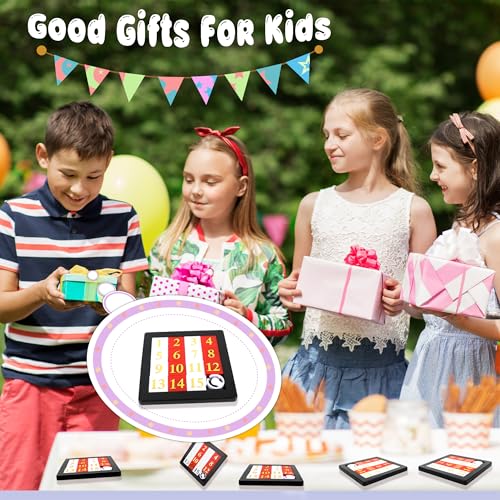 32 Pcs 15 Number Puzzles 2.8 Inch Number Sliding Puzzle Pocket Size Slide Puzzle Brain Teaser Puzzles for Kids Teens Adults School Rewards Party Favors Gift Bag Fillers (32 Count)