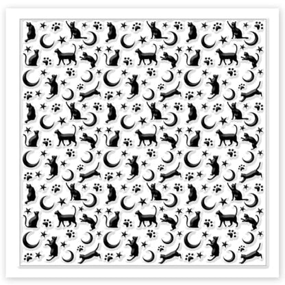 Cat Polymer Clay Texture Sheets Moon Stars Texture Stamp Sheets Silicone Texture Stamp Clay Texture Mat Texture Sheets for Polymer Clay Jewelry and Clay Earrings Tools