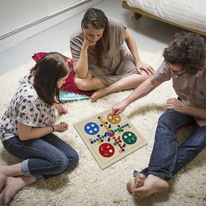 7-in-1 Wooden Board Game Set for Kids Adults, Tabletop Combo Classic Travel Portable Board Games (Chess, Checkers, Chinese Checkers, Backgammon, Parcheesi, Snakes and Ladders, Tic Tac Toe)