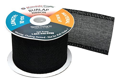 2 1 2 Inch Wide Black Burlap Ribbon for Crafts (60 Foot)