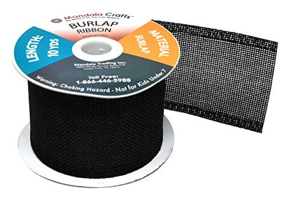 2 1 2 Inch Wide Black Burlap Ribbon for Crafts (60 Foot)
