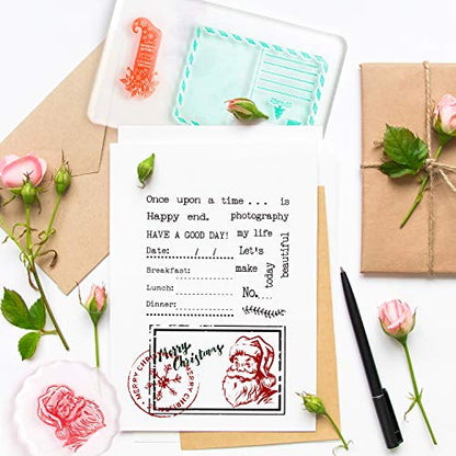 Large Acrylic Stamp Block Clear Stamping Tools Set with Grid Lines for Art Crafts Scrapbooking (4 Count)