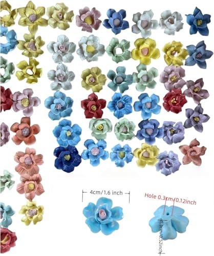 10PCS 3D Flower Ceramics Mosaic Tiles (8 Ounce)