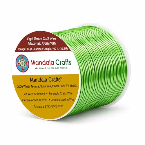 18 Gauge Light Green Anodized Aluminum Craft Wire (100 Foot)