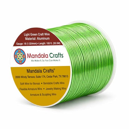 18 Gauge Light Green Anodized Aluminum Craft Wire (100 Foot)