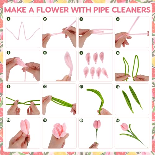 1800PCS Pipe Cleaners Flower Kit (1800 Count)