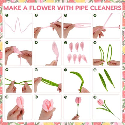 1800PCS Pipe Cleaners Flower Kit (1800 Count)