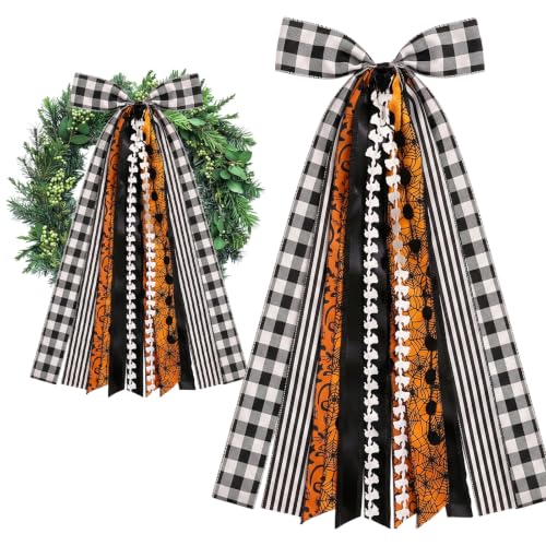 Large Halloween Ribbon Bow for Wreath