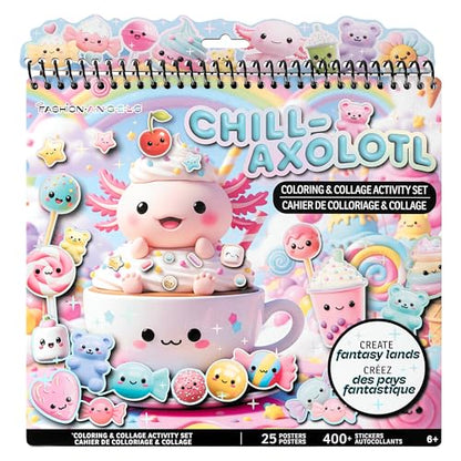 Chill Axolotl Coloring & Collage Activity Set
