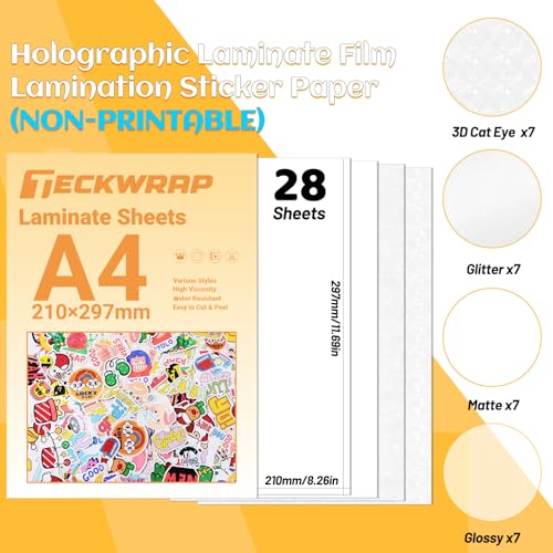 Laminating Sheets Clear Vinyl Laminate Sheets Sticker Paper for Inkjet Printer Printable Vinyl Stickers