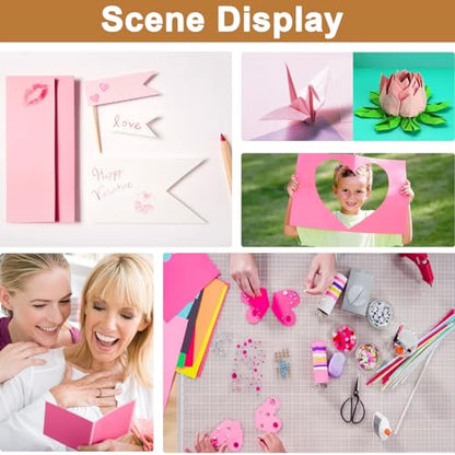 40 Sheets Pink Shimmer Cardstock 8.5 x 11 Crafts Paper 75lb (40 Count)
