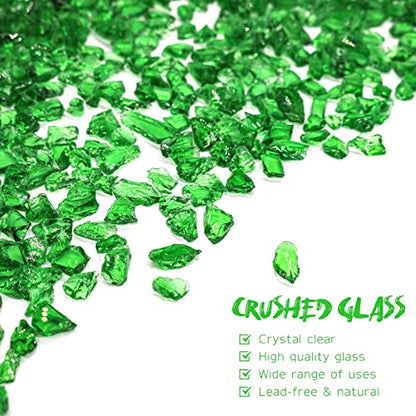 Dark Green Crushed Glass for Resin Art & Crafts (24 Ounce)
