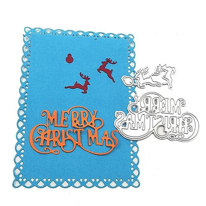 Metal Cutting Dies DIY Merry Christams Embossing Stencil Template Scrapbooking Card Making Mold Photo Album Arts Crafts Tools