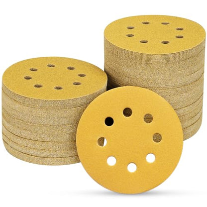 100PCS 5 Inch Sanding Discs 180 Grit Random Orbit Sander Sandpaper (100 Count)