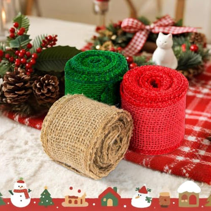 Burlap Ribbon Gift Wrapping