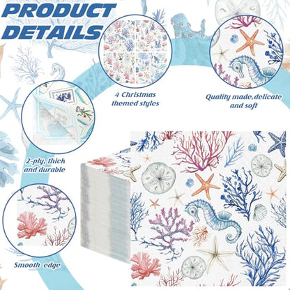 200 Pieces Summer Marine Life Paper Napkins 2 (200 Count)