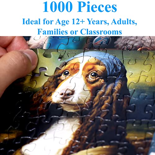 Funny Dogs 1000 Pieces Jigsaw Puzzle Featuring heartwarming Puppies and Dogs. Fun for Teens