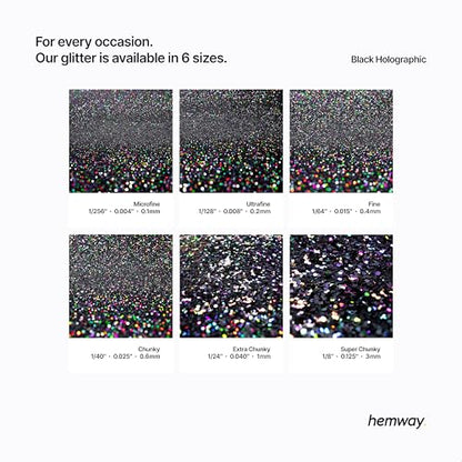 Craft Glitter Black Holographic 100g Microfine Glitter (3.5 Ounce)