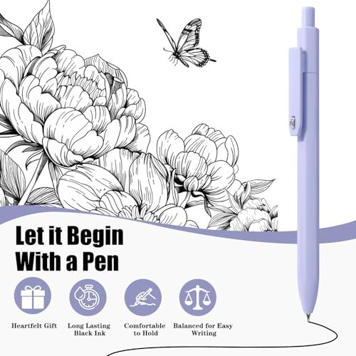 Gel Pens 0.5mm Quick Dry Black Ink Fine Point Smooth Writing Pens for Office School Supplies Stocking Stuffers for Women Girls Nurse Teacher