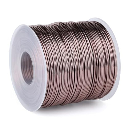 328FT 18 Gauge Bendable Brown Aluminum Craft Wire for Jewelry Making Craft (328 Foot)