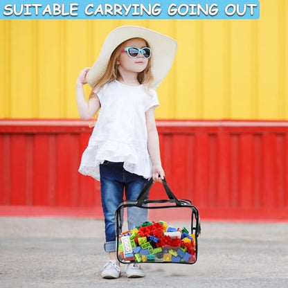 6 Pcs XL Toy Storage Bags Widen Waterproof Clear Toy Organizer with Labels (6 Count)