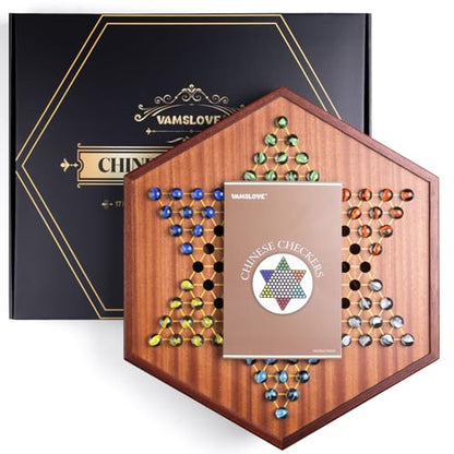 Large 17" Chinese Checkers Board Game for 2 (72 Count)
