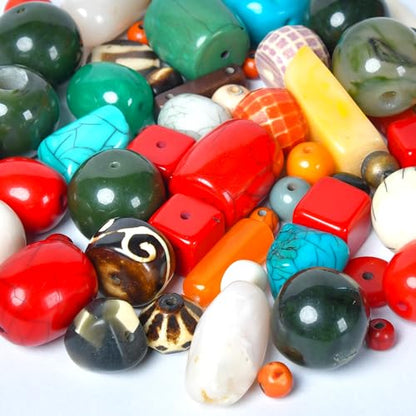 1 2 LB Bag Assorted Resin Beads for Jewellery Making (80 Count)