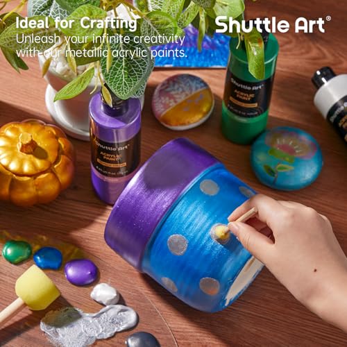 8 Colors Metallic Acrylic Paint (67.6 Fl Oz)
