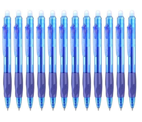 Erasable Pens Click Fine Point 0.7 mm Retractable Erasable Gel Pens for Completing Sudoku and Crossword Puzzles 12 Pack (12 Count)