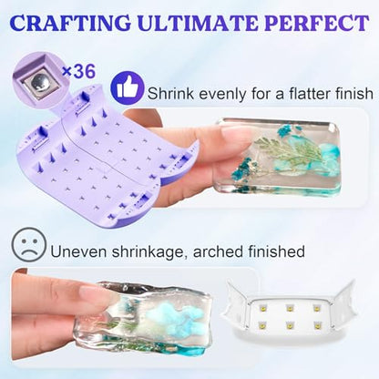 Two-Sided 36-LED UV Resin Light, 2/3/5-Min Timer, Purple