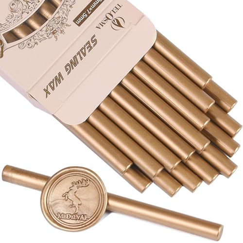 Classic Antique Gold Sealing Wax Stick for Mini Glue Gun (16 Count)